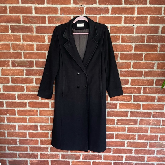 Vintage black wool long maxi coat - Picture 9 of 11